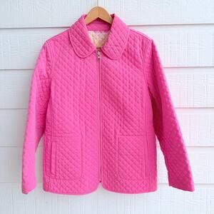 Braetan Reversible Pink Floral Quilted Zip Jacket LG